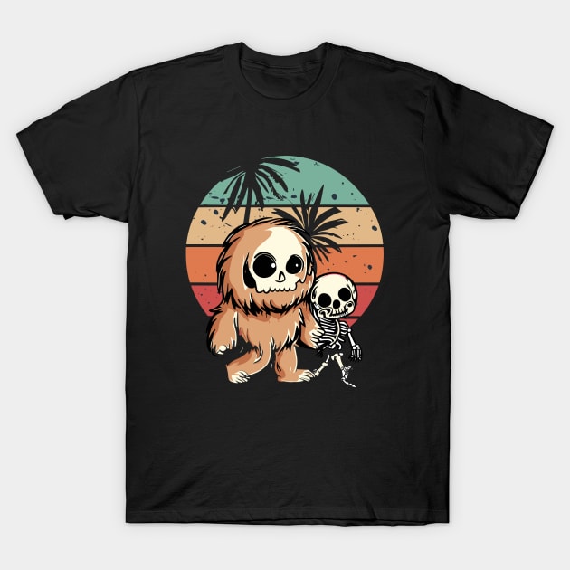 Cute Kawaii Anime Skeleton Sasquatch Bigfoot T-Shirt by Outrageous Flavors